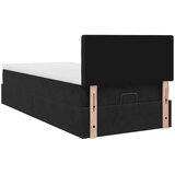 vidaXL Otomanski posteljni okvir z vzmetnico črn 90x190 cm žamet | Shoptok.si