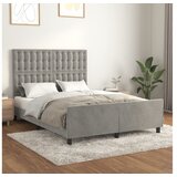  Za krevet s uzglavljem svjetlosivi 140x200 cm baršunasti | shoptok.hr