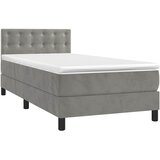  box spring s madracem LED svjetlosivi 90x200 cm baršun | shoptok.hr