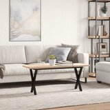  Stolić za kavu X-oblika 110x40x45,5 cm od borovine i čelik | shoptok.hr