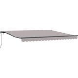 vidaXL Samodejna retraktibilna terasa svetlo siva 400x350 cm, zamenjava tkanine za okvir 4x3,5 m svetlo siva | Shoptok.si