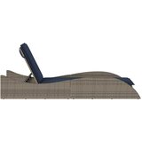  Ležaljka s jastukom siva 60x205x73 cm poli ratan | shoptok.hr