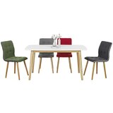 Livetastic Jedilna miza , masivno hrast bela, barve hrasta | Shoptok.si