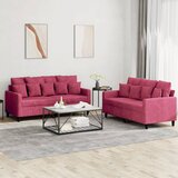  2-dijelni set sofa s jastucima crvena boja vina baršunasti | shoptok.hr