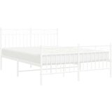 Metalni okvir kreveta uzglavlje i podnožje bijeli 135 x 190 cm | shoptok.hr