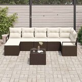  Set sofe 8 kom. Smeđa poliratan | shoptok.hr