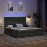  LED krevet za pohranu s madracem Tamnosiva 180 x 200 cm Tkanina | shoptok.hr