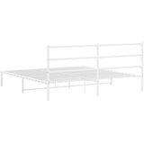  Metalni okvir za krevet s uzglavljem bijeli 183x213 cm | shoptok.hr