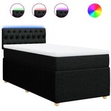  Krevet s oprugama i madracem crni 100 x 200 cm od tkanine | shoptok.hr