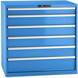 LISTA Predalnik, jeklena pločevina, VxŠ 1000 x 1023 mm, 6 predalov, nosilnost 75 kg, svetlo modra | Shoptok.si