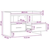 vidaXL ormar 71,5 x 33 x 47 cm Dimljeni hrast Konstruirano drvo | shoptok.hr