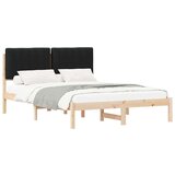  Krevetni okvir s tapiciranim uzglavljem Crna 135 x 190 cm | shoptok.hr