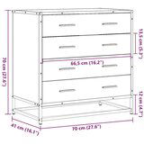 vidaXL Ormarić s ladicama Siva Sonoma 70x41x70 cm Konstruirano drvo | shoptok.hr