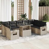 vidaXL 10-dijelni set vrtnih sofa poliratan s jastucima svijetlosivi | shoptok.hr