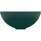  Luksuzni okrugli umivaonik mat tamnozeleni 32,5x14 cm keramički | shoptok.hr
