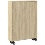 vidaXL Voziček za shranjevanje sonoma hrast 48x13x68 cm inženirski les | Shoptok.si