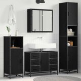 vidaXL Set namještaja za kupaonicu 4 pcs Crni hrast 80 x 33 x 60 cm Cijene