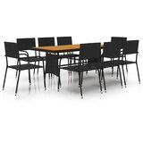  9-dijelni vanjski blagovaonski set od poliratana crni | shoptok.hr
