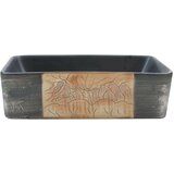 Nadgradni umivaonik crno-smeđi 46 x 35 5 x 13 cm keramički | shoptok.hr