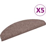  Prostirke za stepenice, samoljepljive, 5 kom. 65x21x4 cm, svijetlosmeđe, poluokrugle, velike | shoptok.hr