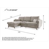 Miuform svetlo siva raztegljiva sedežna garnitura Scandic Lagom, levi kot | Shoptok.si