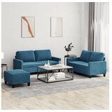 vidaXL 3-dijelni set sofa s jastucima plavi baršunasti | shoptok.hr