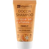Družinski šampon in gel za prhanje 2v1, organska pomaranča in vitamin C - 30 ml