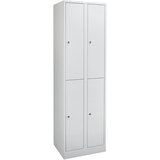 Wolf Garderobna omara v udobni velikosti, 4 predelki, širina predelka 300 mm, svetlo siva / svetlo siva | Shoptok.si