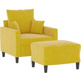  Fotelj s stolčkom za noge rumen 60 cm žamet | Shoptok.si