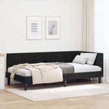 vidaXL Kutni okvir kreveta s uzglavljem Crna 90 x 190 cm Baršun | shoptok.hr