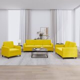 vidaXL Sedežna garnitura 3-delna rumen žamet | Shoptok.si