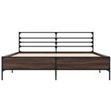  Okvir za krevet smeđi hrast 150x200cm konstruirano drvo i metal | shoptok.hr