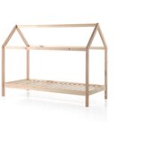 Vipack Dječji krevet od masivnog bora u obliku kućice/s dodatnim ležajem s prostorom za odlaganje 90x200 cm u prirodnoj boji DALLAS – | shoptok.hr
