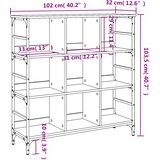  Komoda crna 102 x 32 x 103,5 cm od konstruiranog drva | Shoptok.si