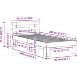  Konstrukcija postelje Rjava 80 x 200 cm Trden borov les, (5000022794) | Shoptok.si