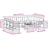  Set vanjskih sofa 10 pcs Prirodna i crna Čvrsto drvo akacije | shoptok.hr