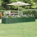 vidaXL visoka greda iz prašno premazanega jekla 296x80x36 cm zelena Cene