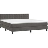  box spring s madracem LED tamnosivi 160x200 cm baršun | shoptok.hr