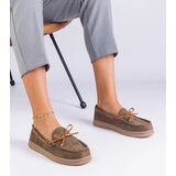 Gemre Green women's eco-suede loafers with bow Sarina | shoptok.hr