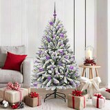 vidaXL Umestno božično drevo Zelena in Bela 150 cm PVC in kovina | Shoptok.si