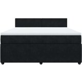 vidaXL Box spring postelja z vzmetnico črna 180x200 cm žamet | Shoptok.si