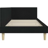 vidaXL Kotna postelja Drugo Črna 90 x 200 cm Tkanina in oblikovan les | Shoptok.si