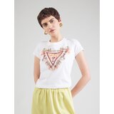 Guess Majica temno rumena / staro roza / burgund / bela | Shoptok.si