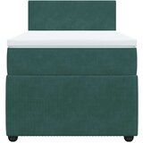vidaXL Box spring postelja z vzmetnico temno zelen 90x190 cm žamet | Shoptok.si