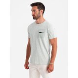 Ombre Men's cotton t-shirt with letter print and pocket - yellow-green | Eponuda.ba