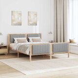  Okvir kreveta s uzglavljem Smeđa i svijetlo siva 160 x 200 cm | shoptok.hr