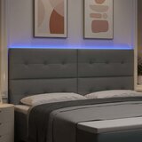  LED glava kreveta s LED trakama Svijetlo siva 200 cm tkanina | shoptok.hr