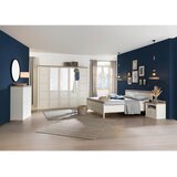Hom`in POSTELJA 180 cm x 200 cm , leseni material siva, bela | Shoptok.si