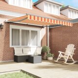 vidaXL Avtomatska retraktibilna tenda rumena in oranžna 350x250 cm | Shoptok.si