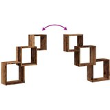vidaXL Stenske police v obliki kocke starinski les 68x15x68cm inž. les | Shoptok.si